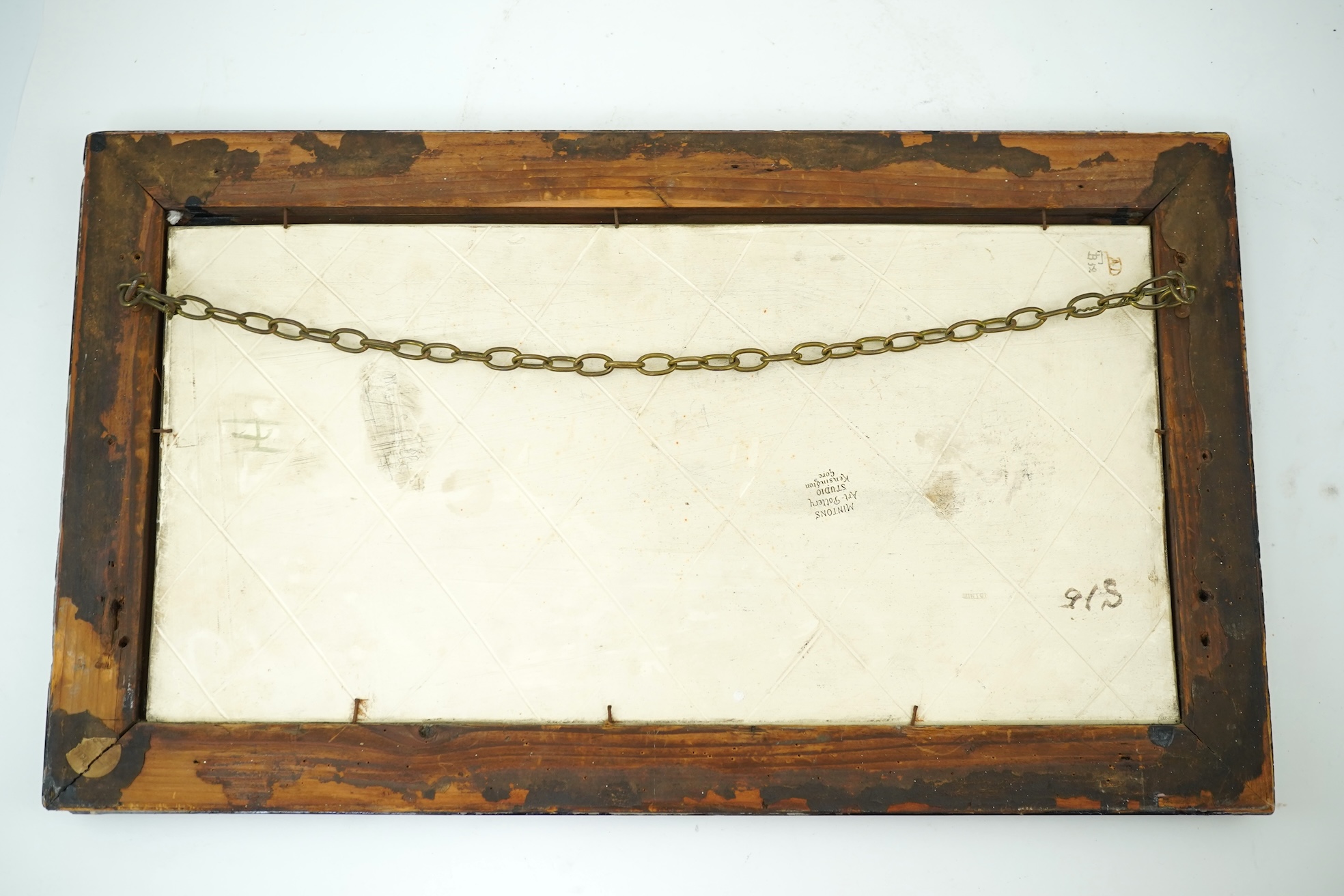 A Mintons Art Pottery Studio pottery plaque, designed by Henry Stacey Marks, late 19th century